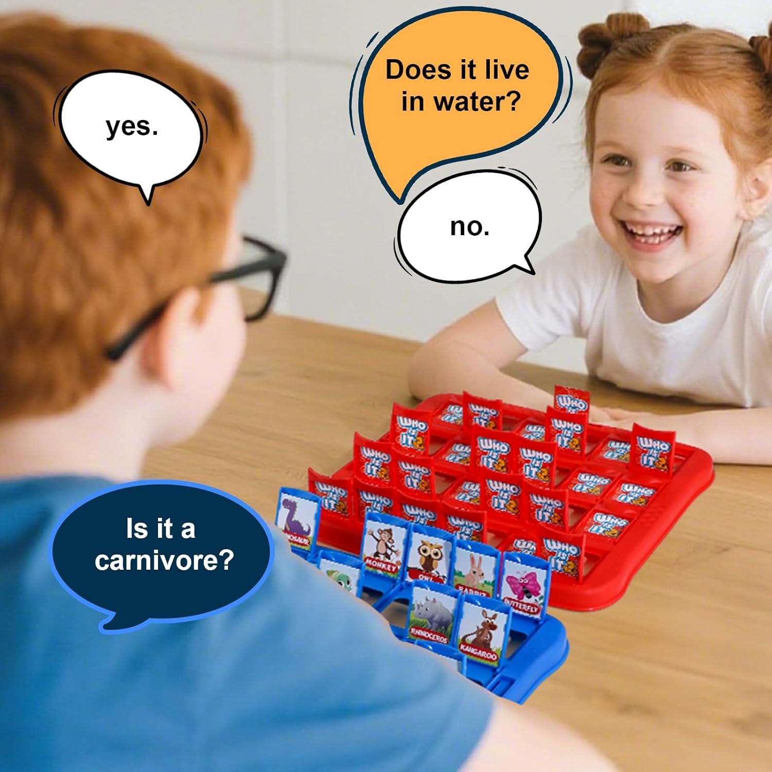 FCXVXCL Who is It Kids Games Who Is Game? Animal Guessing Board Educational Entertainment Toy Easy to Set Up 2 Players Gifts for Friends Ideal for Family Nights Parties - Image 4