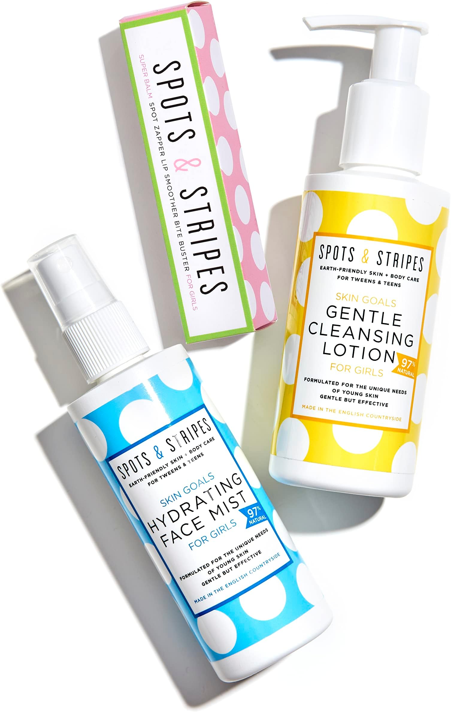 Spots & StripesTeen Skincare Essentials for Girls, Effective and Natural Essentials for Teen and Young Skin, with Virgin Coconut, Niaouli and Aloe Vera, Super Gentle, Combats Blemishes…