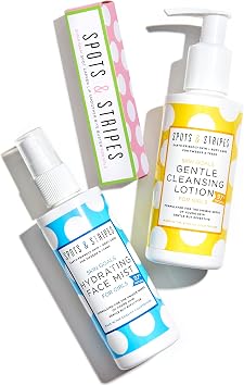 Spots & Stripes - Teen Skincare Essentials for Girls, Effective and Natural Essentials for Teen and Young Skin, with Virgin Coconut, Niaouli and Aloe Vera, Super Gentle