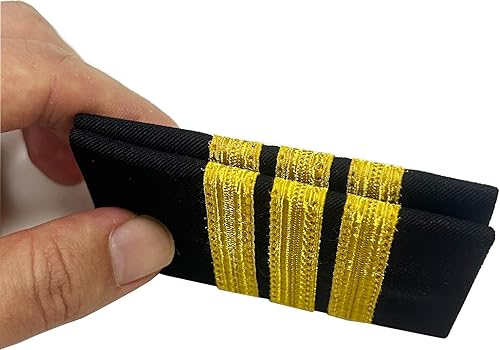 Miniatura 5 de 1 par de charreteras de uniforme de piloto de aerolíneas, camisas de capitán aviadores, charreteras deslizantes, tableros de hombro