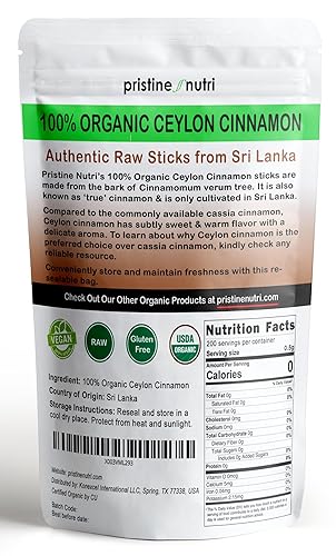 Miniatura 6 de Bayas de saúco orgánicas secas y orgánicas de canela de Ceilán (3.5 oz)