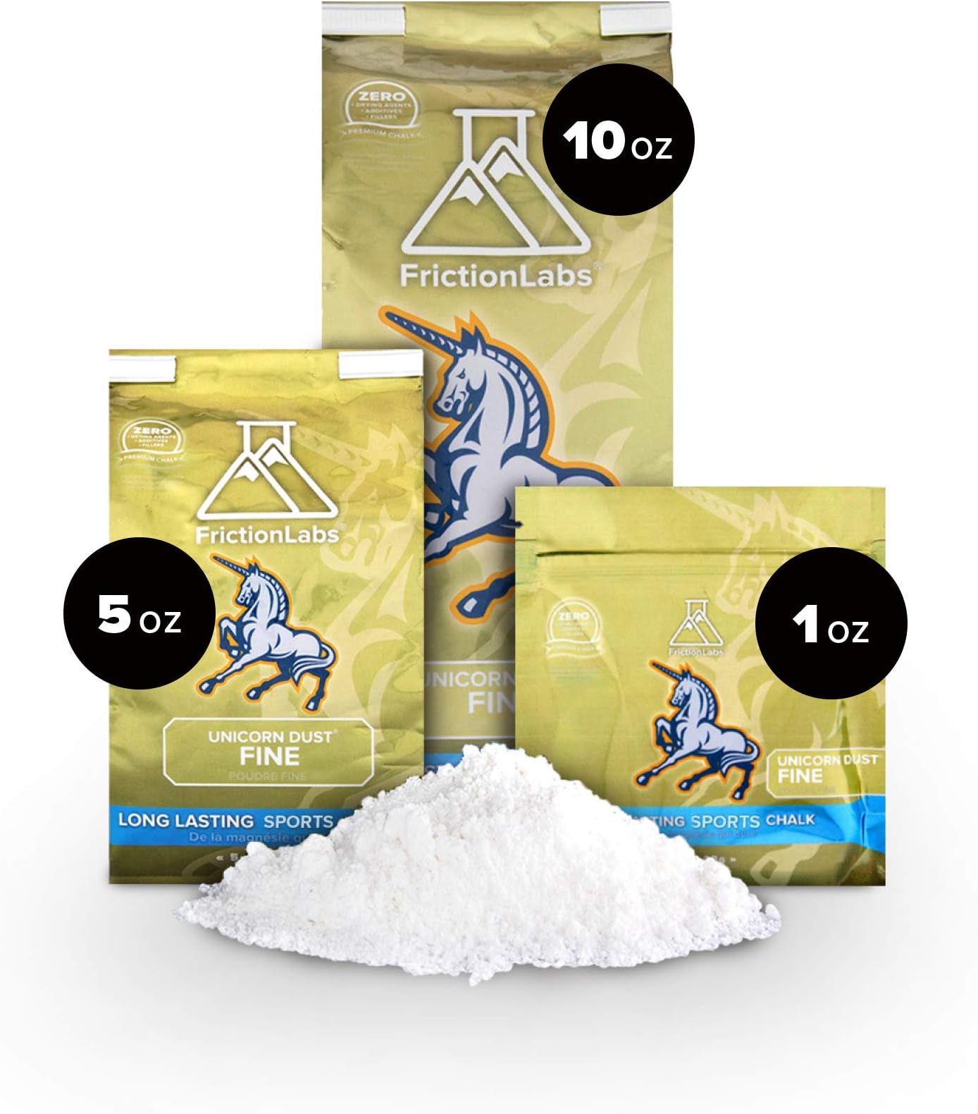 Friction Labs Unicorn Dust 5oz (142g) - Fine Texture - The New Standard in Chalk for Rock Climbing, Crossfit, and Powerlifting, Chalk White (FBA_FL-CHALK-UD-05)