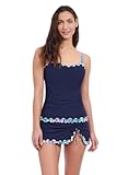 Harmony Navy Ruffle Trim Women’s E-Cup Tankini Bathing Suit Top Swim Essential