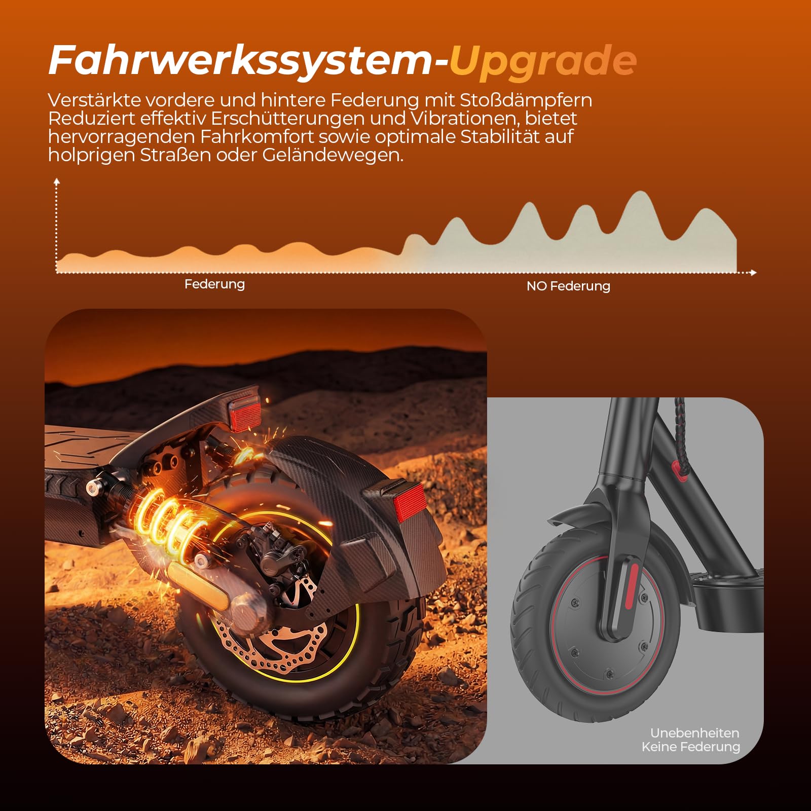 E Scooter mit Straßenzulassung | 10 Zoll Offroad Luftreifen, 70 KM Reichweite, ABE E Roller mit Doppelter Stoßdämpfung, LED, Smart App, Faltbarer Elektroroller für Pendler und Geländefahrer
