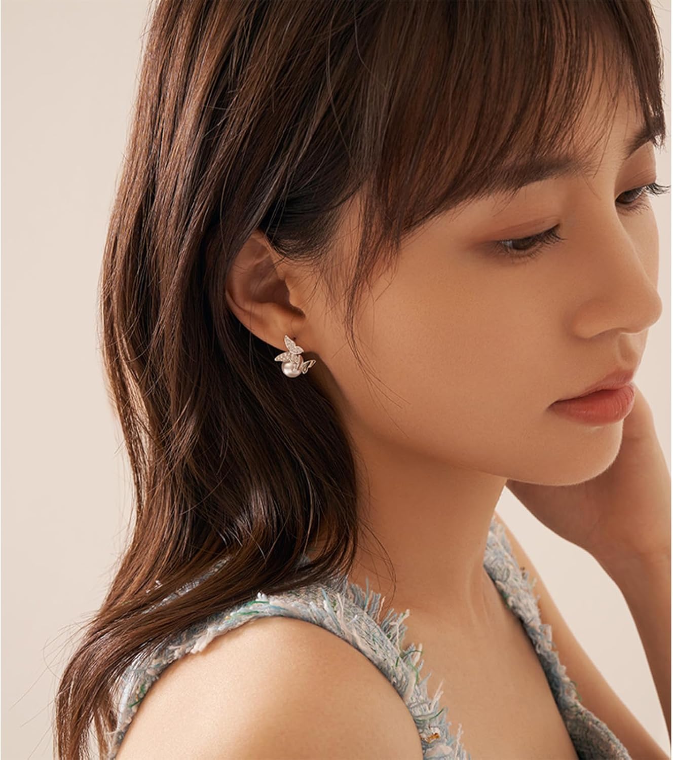 Butterfly Earrings for Women,Dangly Silver Tassel Earrings Gift - Image 5