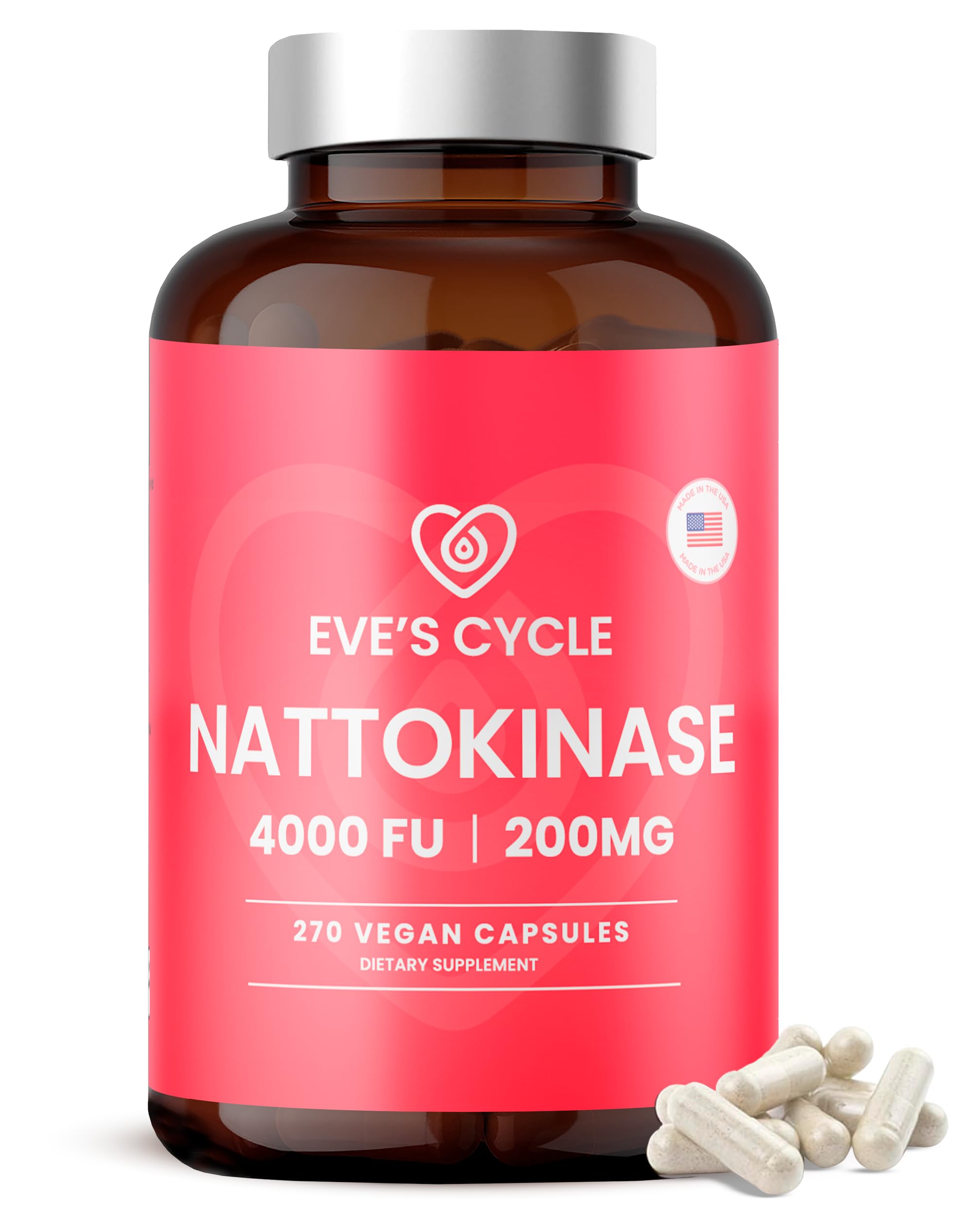 Amazon.com: Eve's Cycle Nattokinase Supplement 4000 FU - 270 Vegan