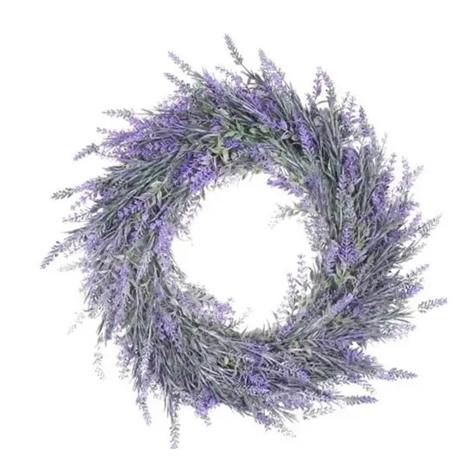 Summer Wreaths For Front Door 18" Artificial Lavender Wreath Fake Flower Wreath For Front Door Wall Farmhouse