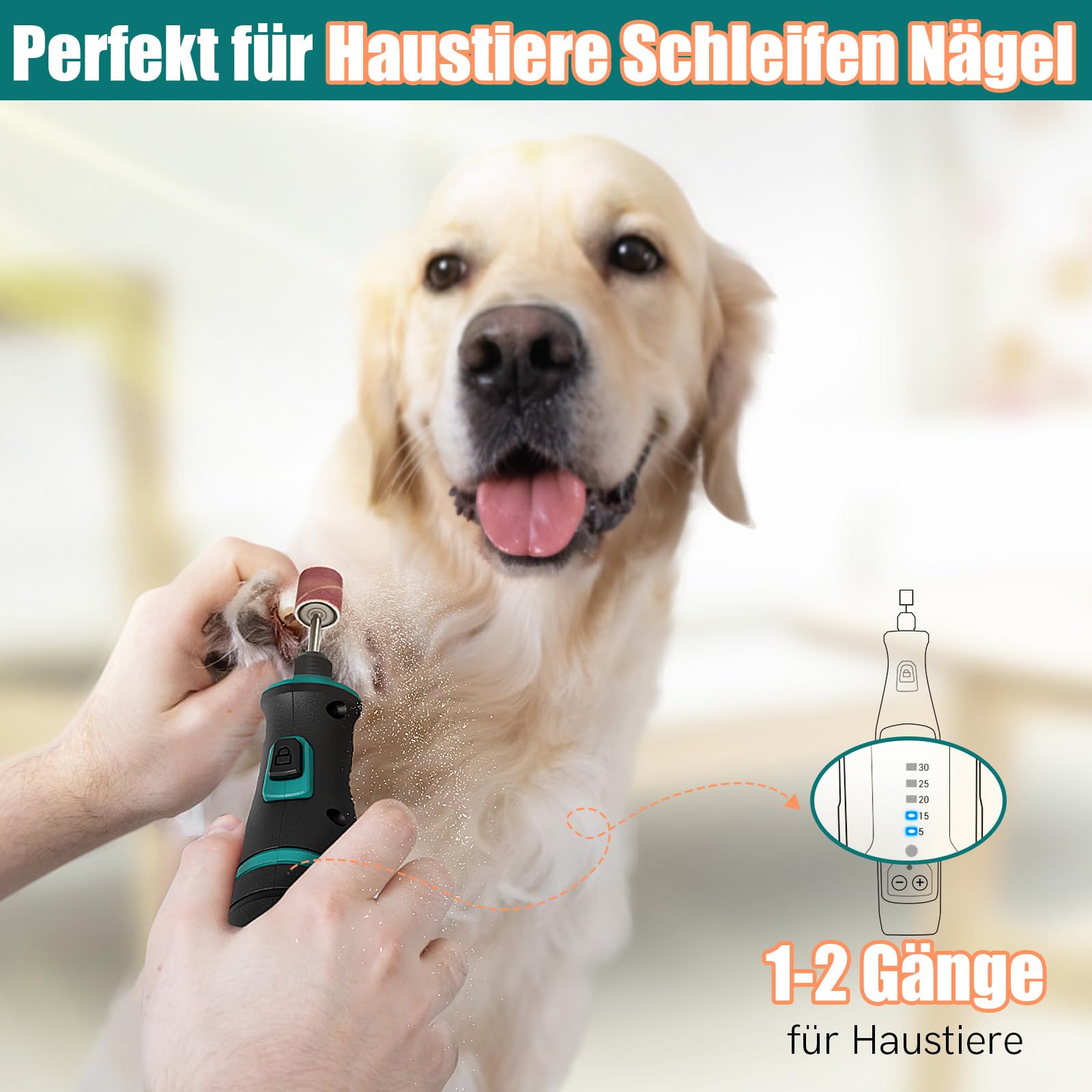 MASTER 8V 2.0Ah Akku Multifunktionswerkzeug Set mit 117 Zubehör, LED, 5-Gang, zum Bohren Gravieren Polieren Schleifen