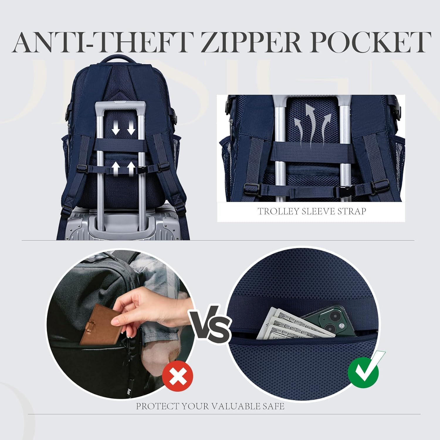 Travel Backpack, Personal Item Bag 18x14x8 Inches, Frontier Airlines Travel Bag, Weekender Bags for Women and Men, Water Resistant Lightweight Carry on Flight Approved for Traveling Business - Image 6