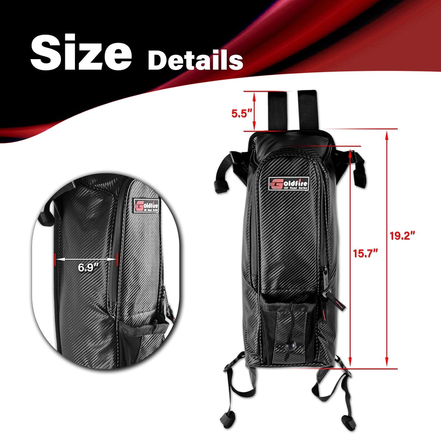 For KRX 1000 Storage Bag Accessories, Universal UTV Offroad Center Seat Bag Shoulder Storage Bag For Kawasaki KRX 1000 Teryx 4 Mule Easy to Install Gear Bag (Black)
