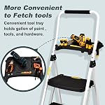 SocTone 4 Échelle d'étape, tabouret pliant avec plate-forme d'outils, étourdissante et en acier portable pour adultes, 330LBS Capacité Échelle pour Home Kitchen Pantry Office.
