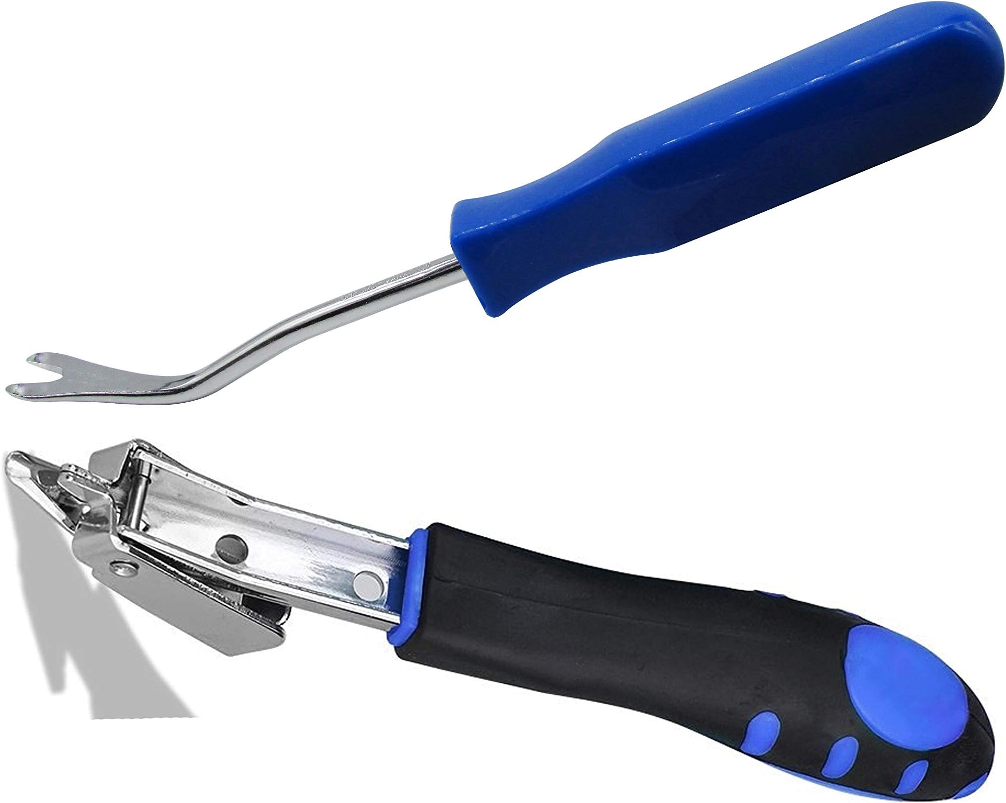 Upholstery Staple Remover with Tack Puller Tool,Ergonomic Handle - Saves You Hours (Blue)