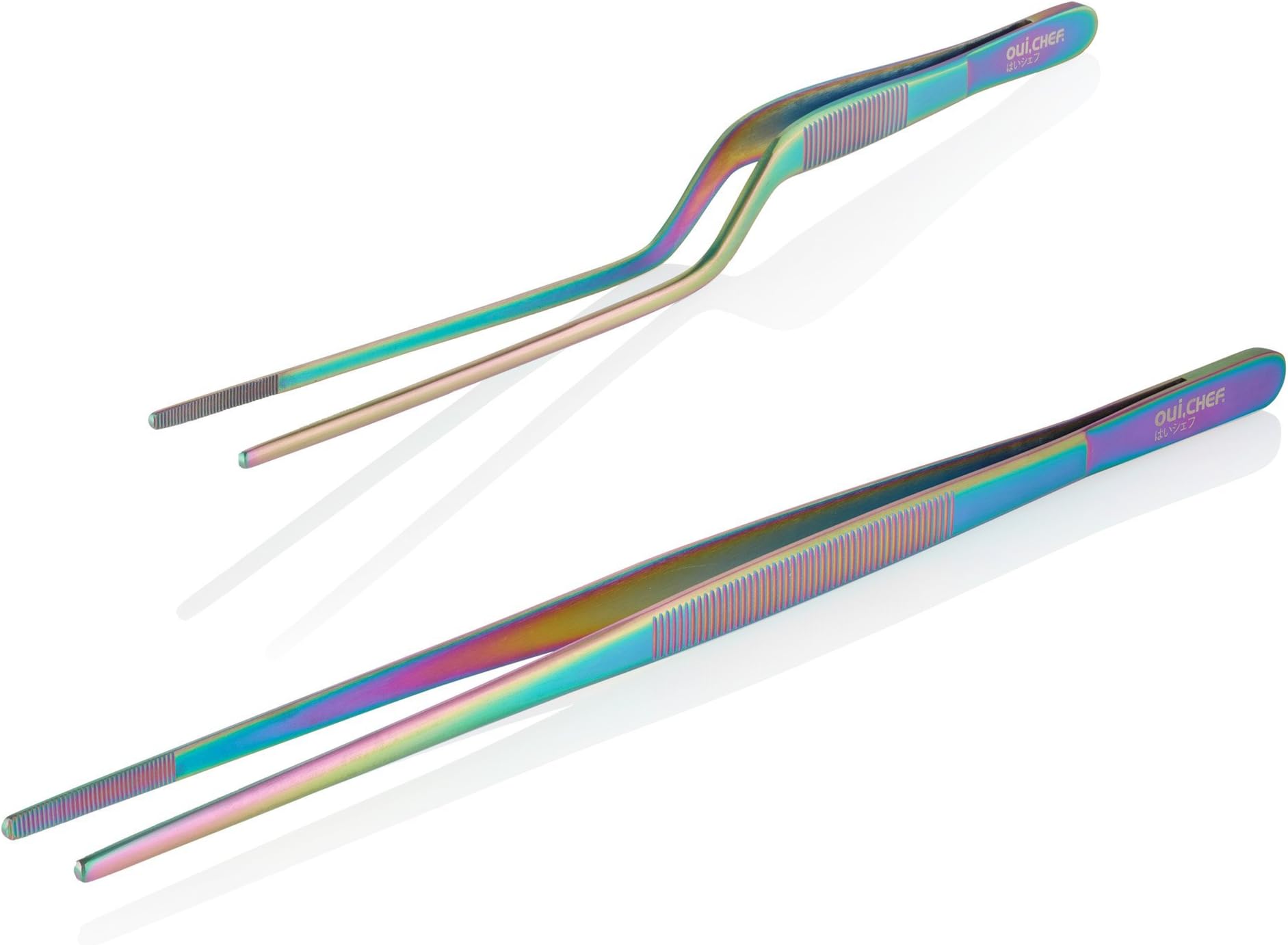 OUI CHEF High Precision 2 Piece Chef’s Tweezers Kit (Oil Slick)