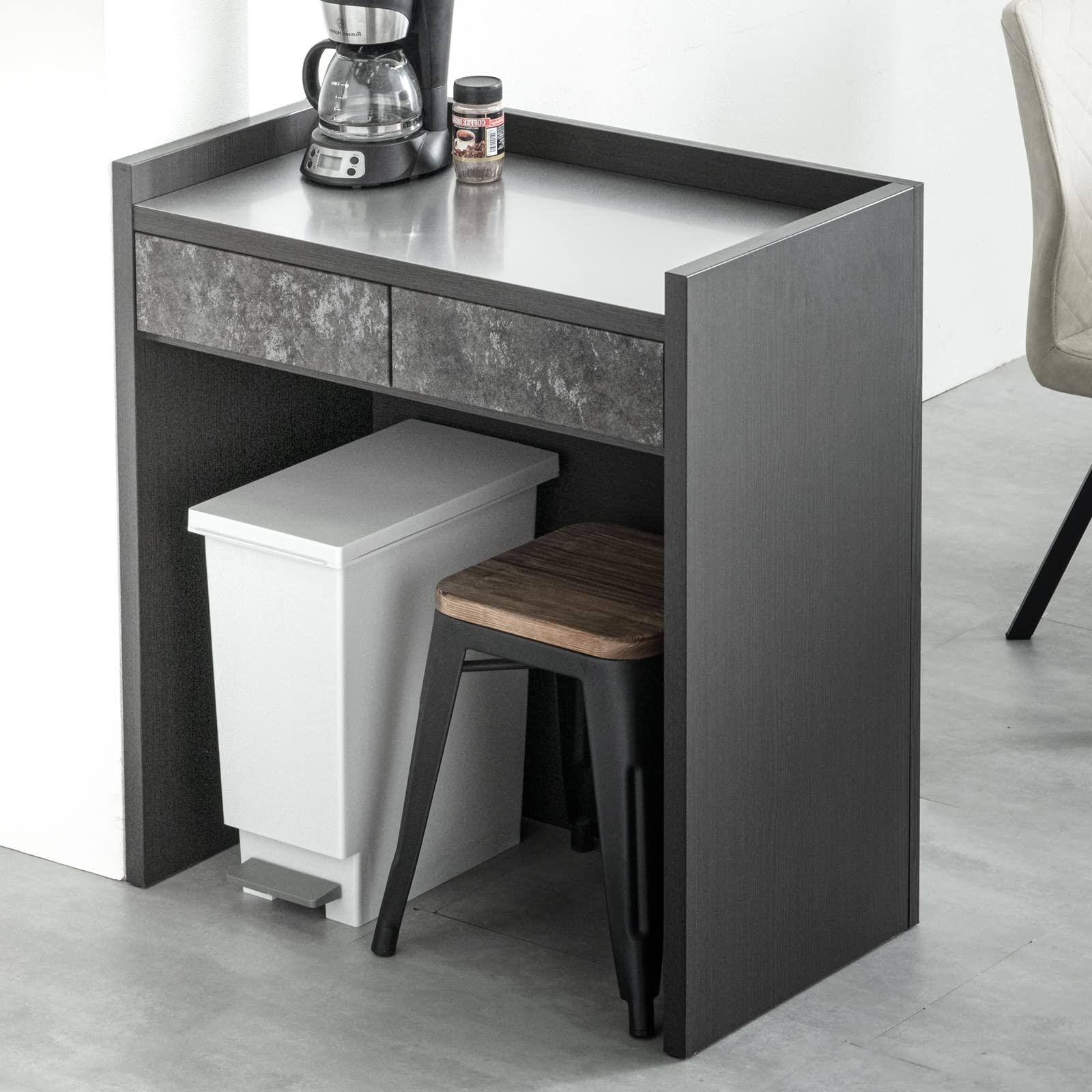 Amazon｜タンスのゲン キッチンカウンター 幅83cm 大川家具 アイランド