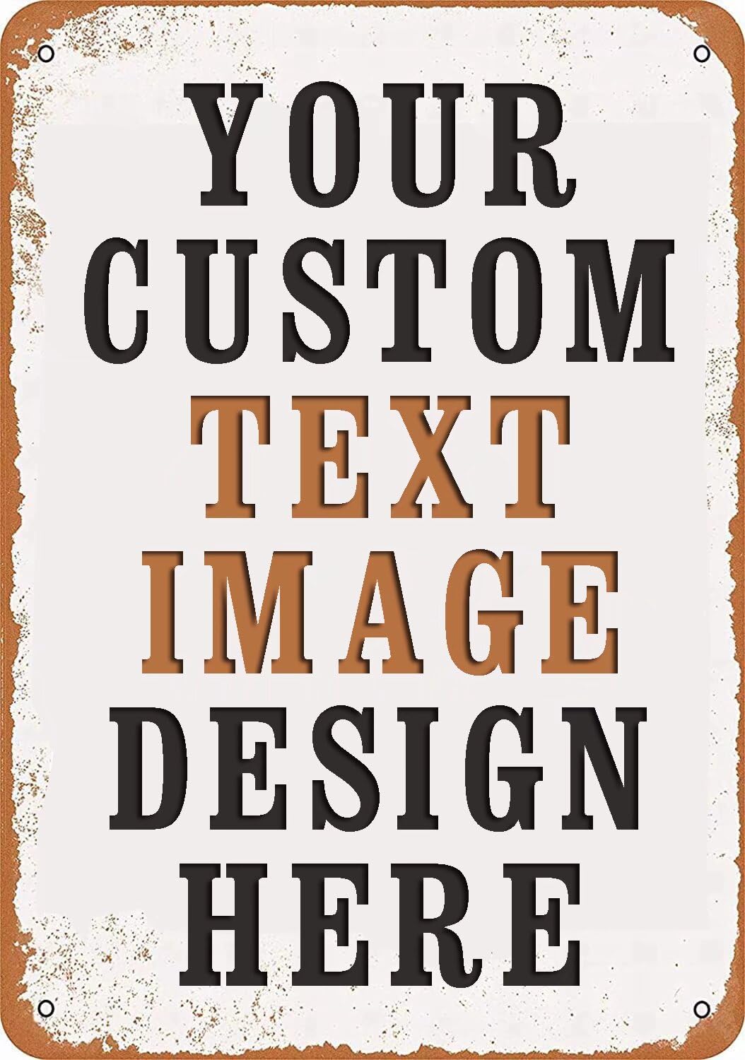 Custom Metal Signs Personalized, Custom Aluminum Waterproof Metal Tin Sign, Personalized Name Signs with Picture and Text Image for Outdoor Door Home Wall Decor 12x8 Inch