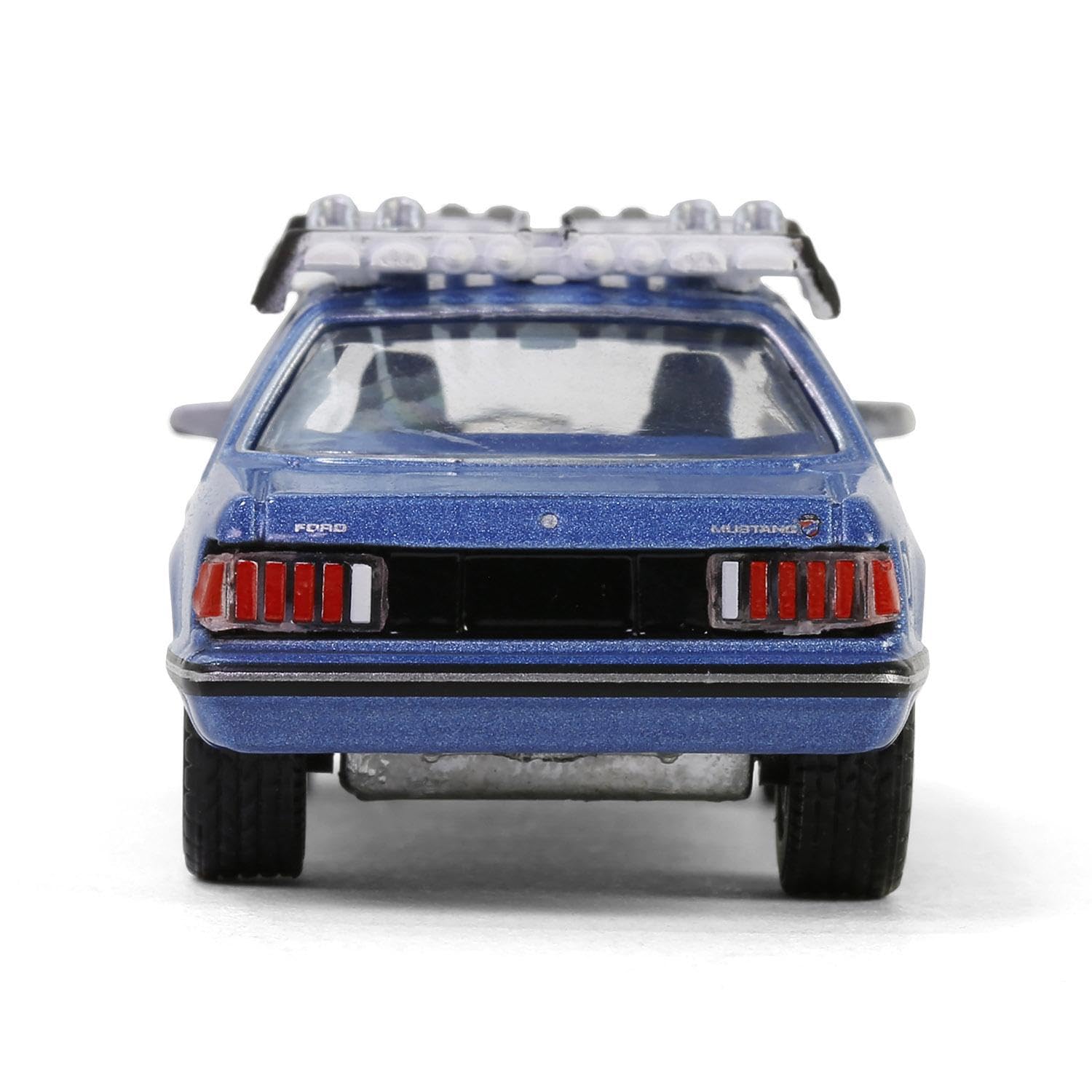 Greenlight 1/64 1981 Mustang GHIA Coupe with Ski Roof Rack Blue