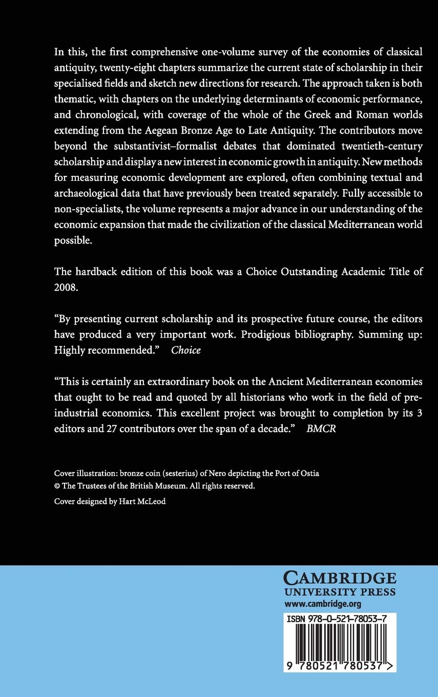 The Cambridge Economic History of the Greco-Roman World      Illustrated Edition