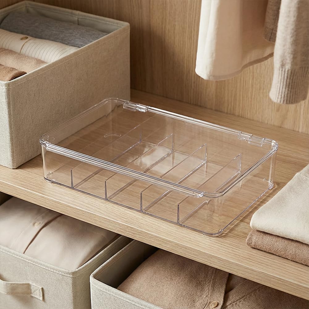 Sunglasses Organizer - Plastic Stackable Eyeglass Case Storage for Multiple Glasses & Reading Glasses