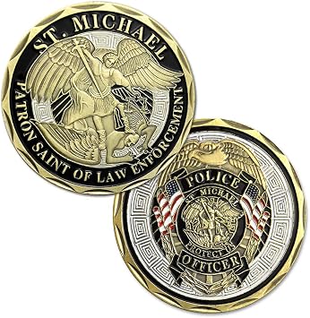 St. Michael Patron Saint of Police Officers Prayer Law Enforcement US Military Challenge Coin
