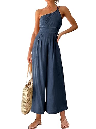 ANRABESS Women's Summer Straps One Shoulder High Waist Dressy Casual