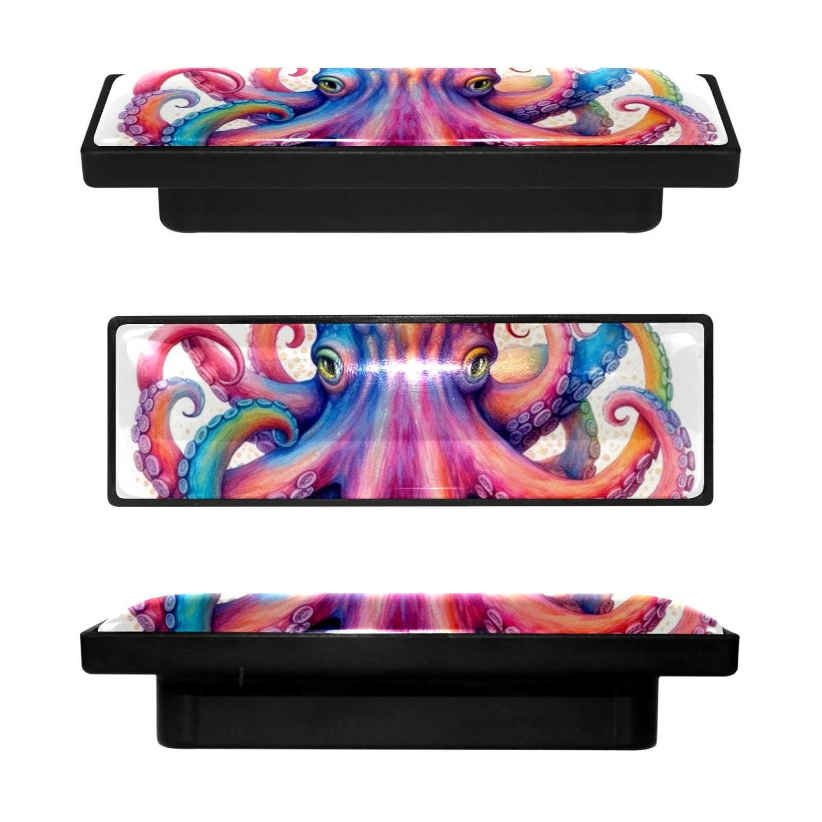 Boutons de cuisine rectangulaires motif pieuvre pour décorer la chambre et les tiroirs