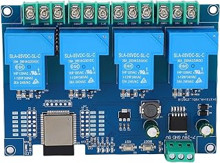 4 Channel WiFi Bluetooth Relay Module DC 7-28V/5V 30A for VSCode and Thonny Development Tools