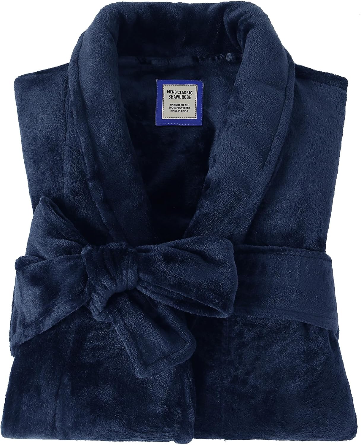 Fleece Men's Bathrobe,Long Warm Men's Bathrobe,Men's Spa Bathrobe with Belt and 2 Pockets