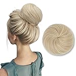 SARLA Hair Bun Extension Synthetic Drawstring Updo Fake Ballet Bun for Women Lady Donut Chignon Light Champagne
