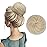 SARLA Hair Bun Extension Synthetic Drawstring Updo Fake Ballet Bun for Women Lady Donut Chignon Light Champagne