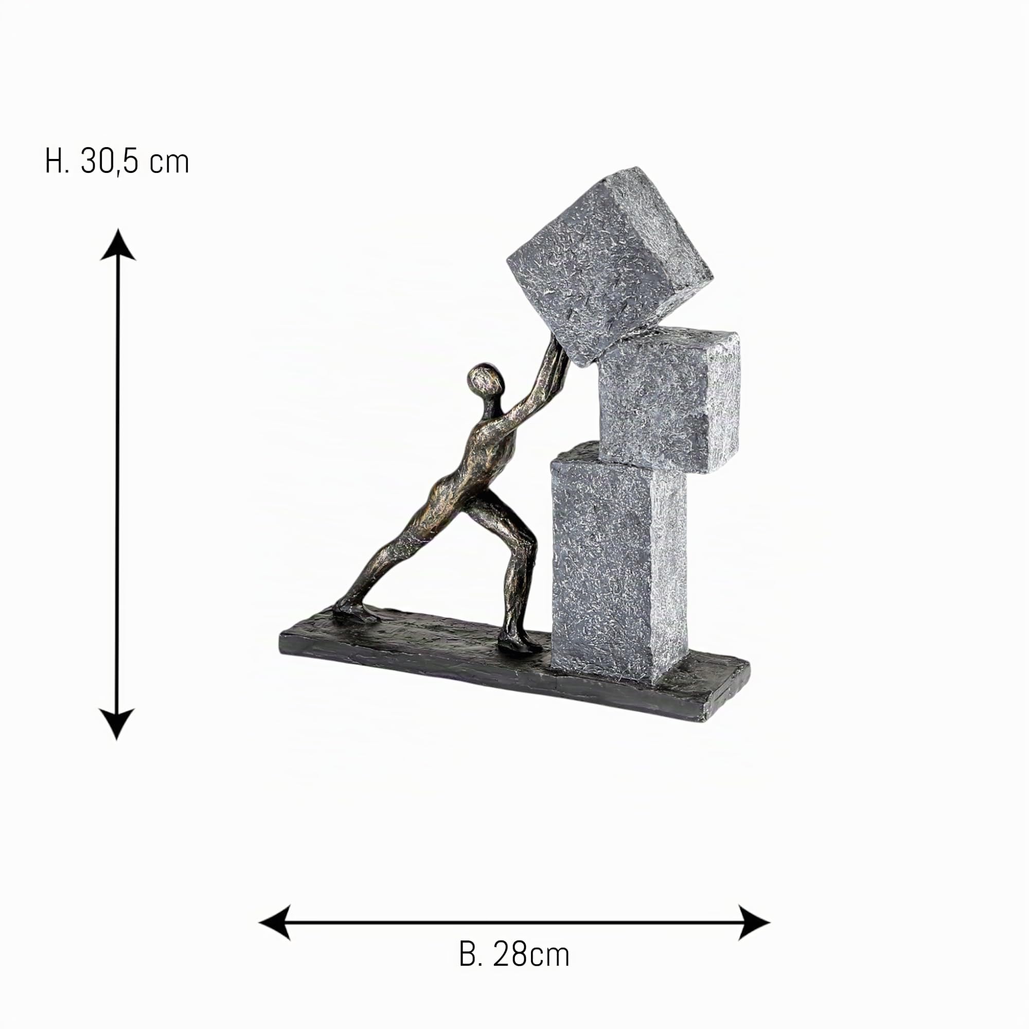 Casablanca Skulptur Stacking, Deko Figur Bronze, Grau, Kunstharz Statue Wohnzimmer, Büro Dekoration H. 30,5 cm x B. 28 cm - Moderne Skulpturen