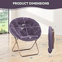 Vista 3 de Magshion Silla platillo para adultos, cómoda silla de sala de estar para dormitorio, esquina, dormitorio, apartamento, asiento circular esponjoso