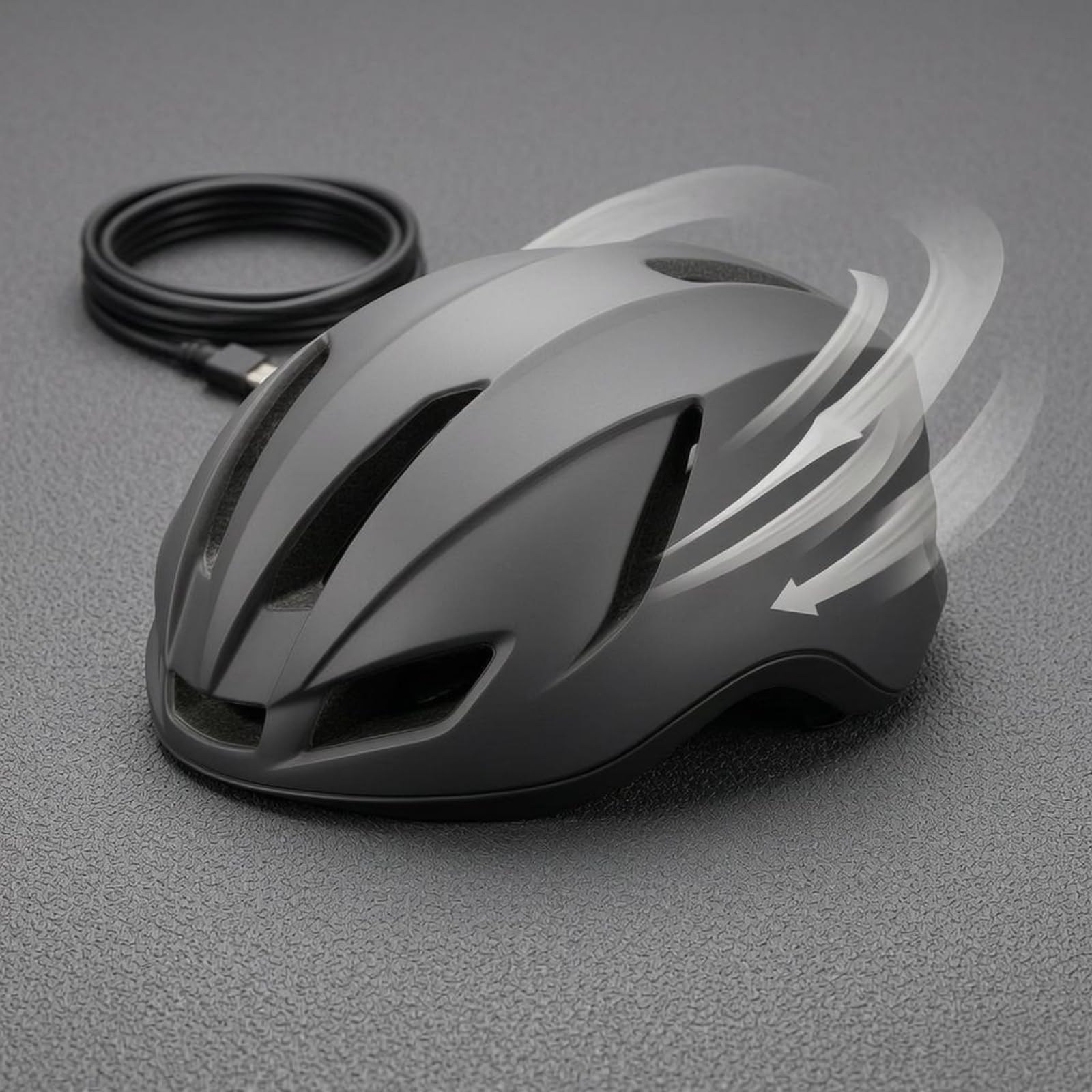 Casco da Ciclismo Casco Bici Casco Bicicletta Casco Adulto con Segnalazione Posteriore USB Integrata in Calotta Rigida Opaca Ventilazione per Tragitti
