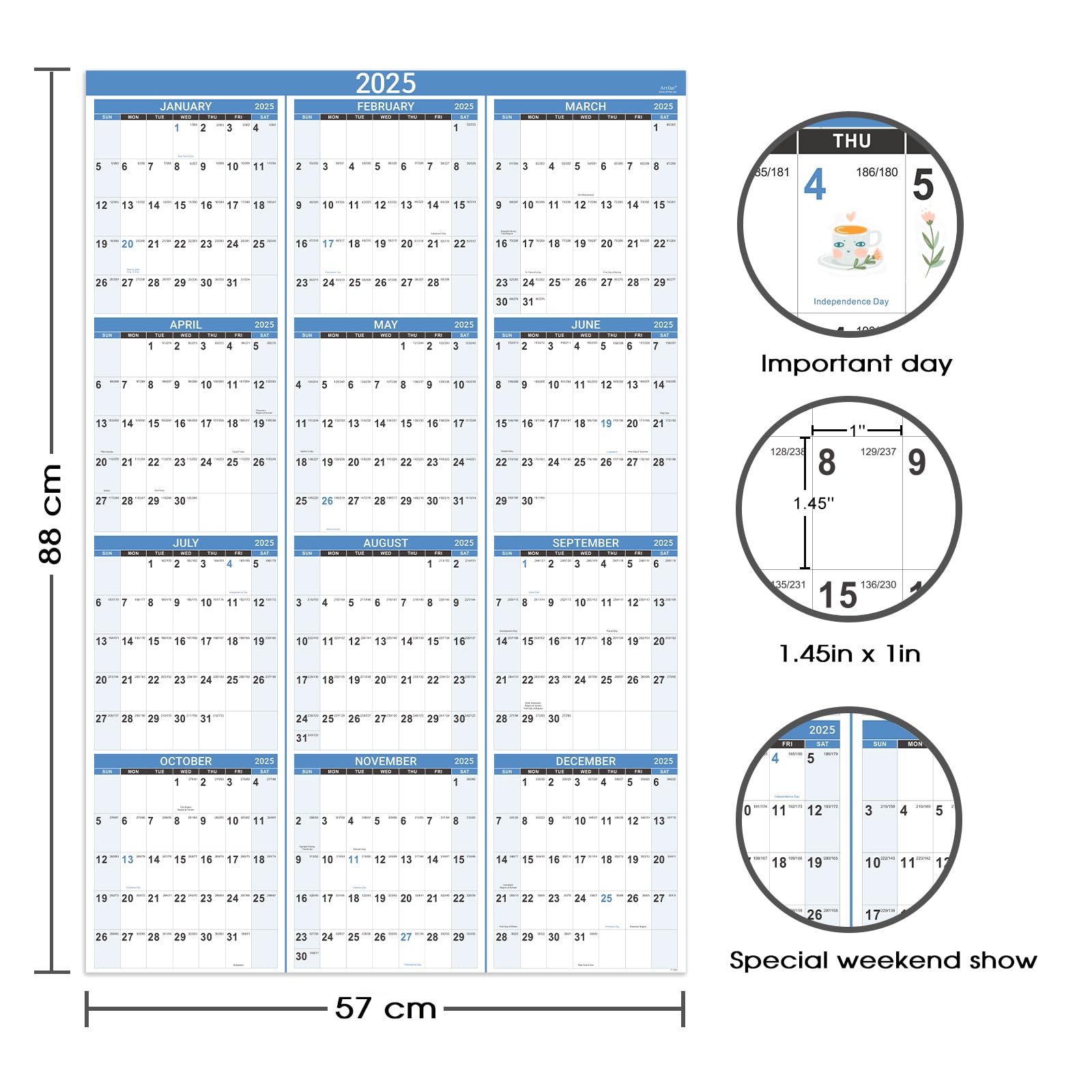 amazon-com-2025-yearly-wall-calendar-2025-wall-calendar-with-julian-date-jan-2025-dec-2025-one-page-for-organizing-premium-thick-paper-vertical-gift-pocket-34-8-x-22-8-open-blue-office-products