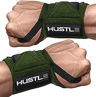 Vista 8 de Hustle Athletics Wrist Wraps for Weightlifting - 18" & 12" Premium Wrist Support Weight Lifting Wraps to Lift Heavier & Train Harder - Heavy Duty