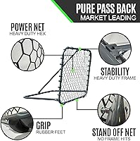 Vista 5 de QuickPlay Red de rebote de fútbol Pro (2 tamaños) - Red de rebote de fútbol, resistente, ángulo ajustable, con marco de acero galvanizado y pies