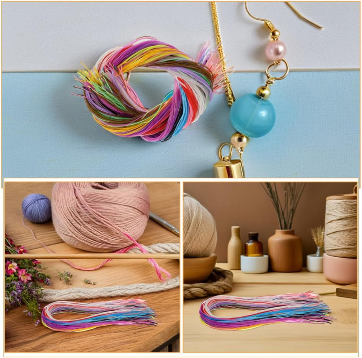 600pcs DIY Plastic Lacing Cord for Bracelet Making, 1 Meter
