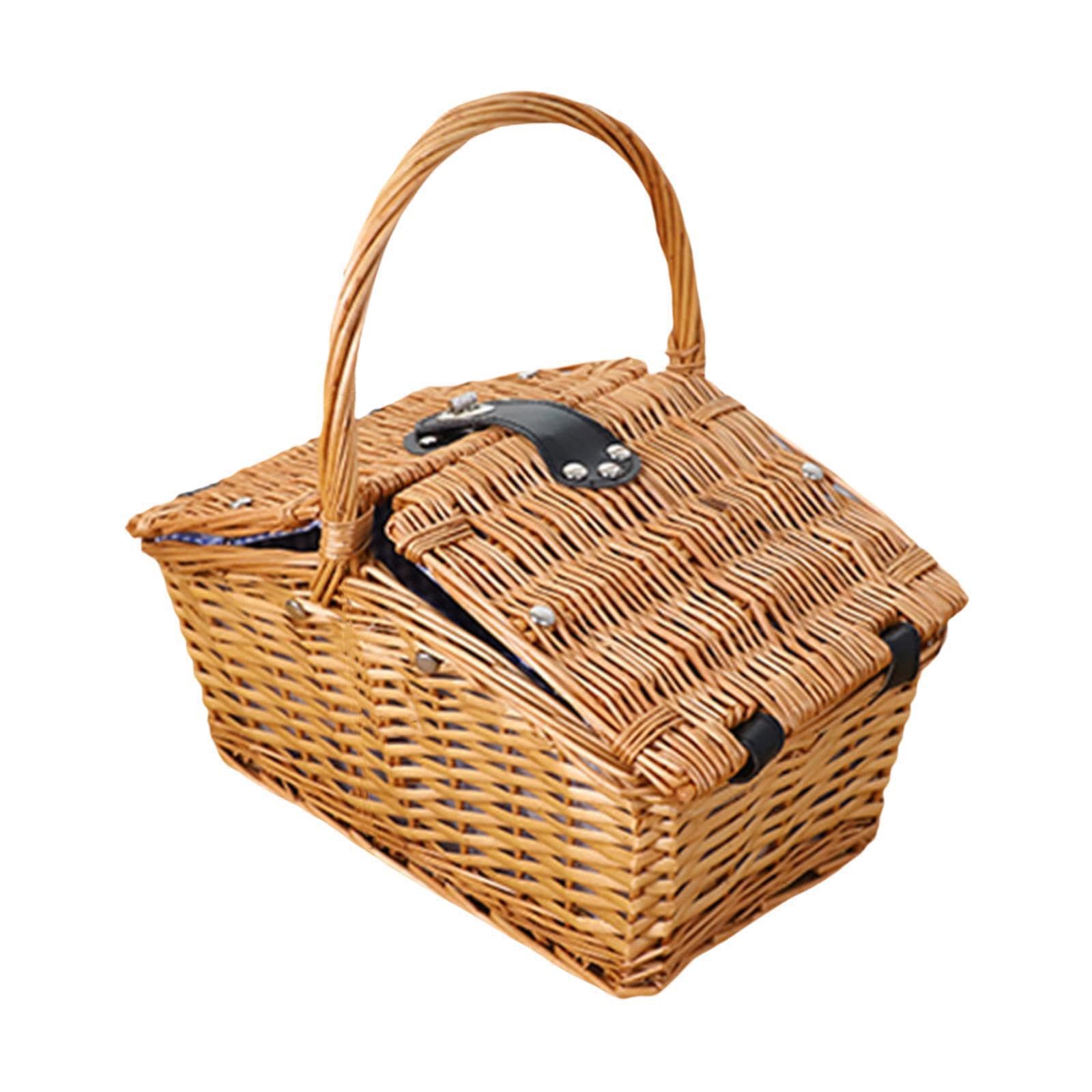 TWISAXC Woven Picnic Basket With Handle Outdoor Events And Storage Solutions With And Versatile Options Basket Can Serve As Stylish Home Decor. Elegant Wicker