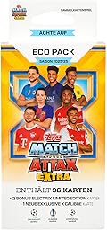 Topps Match Attax EXTRA 2025/2026 – ECO‑Pack 39 Karten 2 Electrix Limited Editions + 1 Exklusive X‑Calibre Karte UEFA Champions League Trading Cards