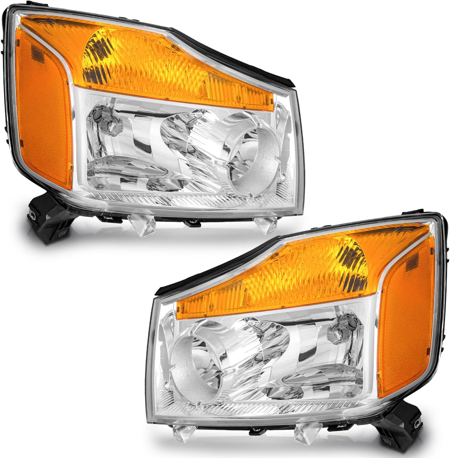 WEELMOTO Headlights for 2004-2015 Nissan Titan / 2004 Pathfinder Armada, Headlight Assembly Compatible with 2005-2007 Armada Headlamp Replacement