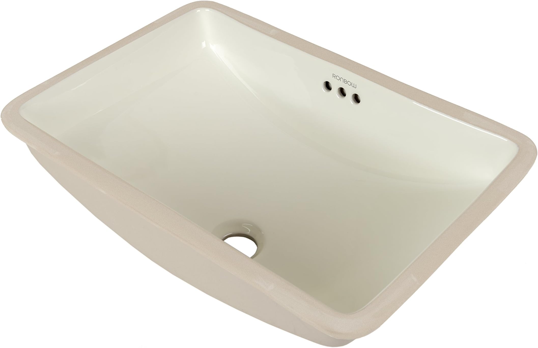 RONBOW Restyle 18 Inch Rectangle Undermount Ceramic Bathroom Vanity Vessel Sink in Biscuit 200532-BI