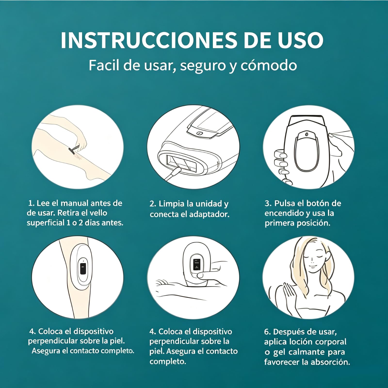 Depiladora IPL con Gafas, Detiene Crecimiento Vello, Piel Suave
