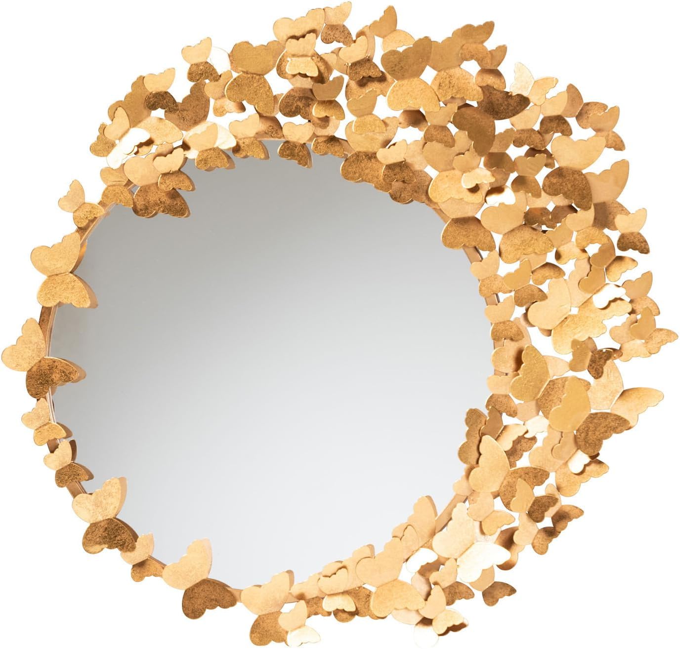 Gold Metal Wall Mirror - Butterfly Accent Mirror - Victorian Style Home Decor