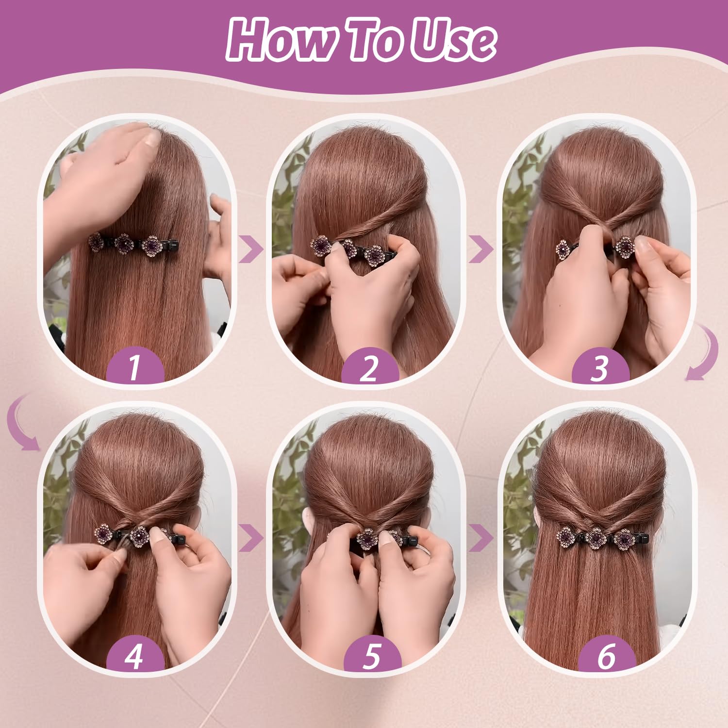 4 Pcs New Braided Duckbill Hair Clips, Black - Image 4