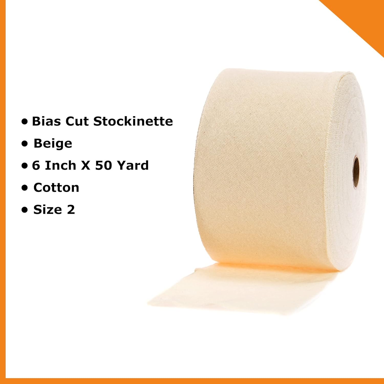 McKesson Stockinette Bandage Wrap - Cotton, Single Ply, Non-Sterile, Bias Cut - Size 2, 6 in x 50 yd, 1 Count, 1 Pack