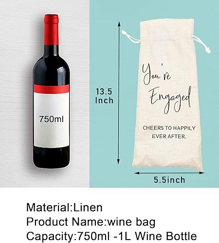 Miniatura 2 de Socive Bolsa de vino de compromiso – You're Engaged, regalos de compromiso para parejas, regalo de compromiso personalizado, regalo de novia,