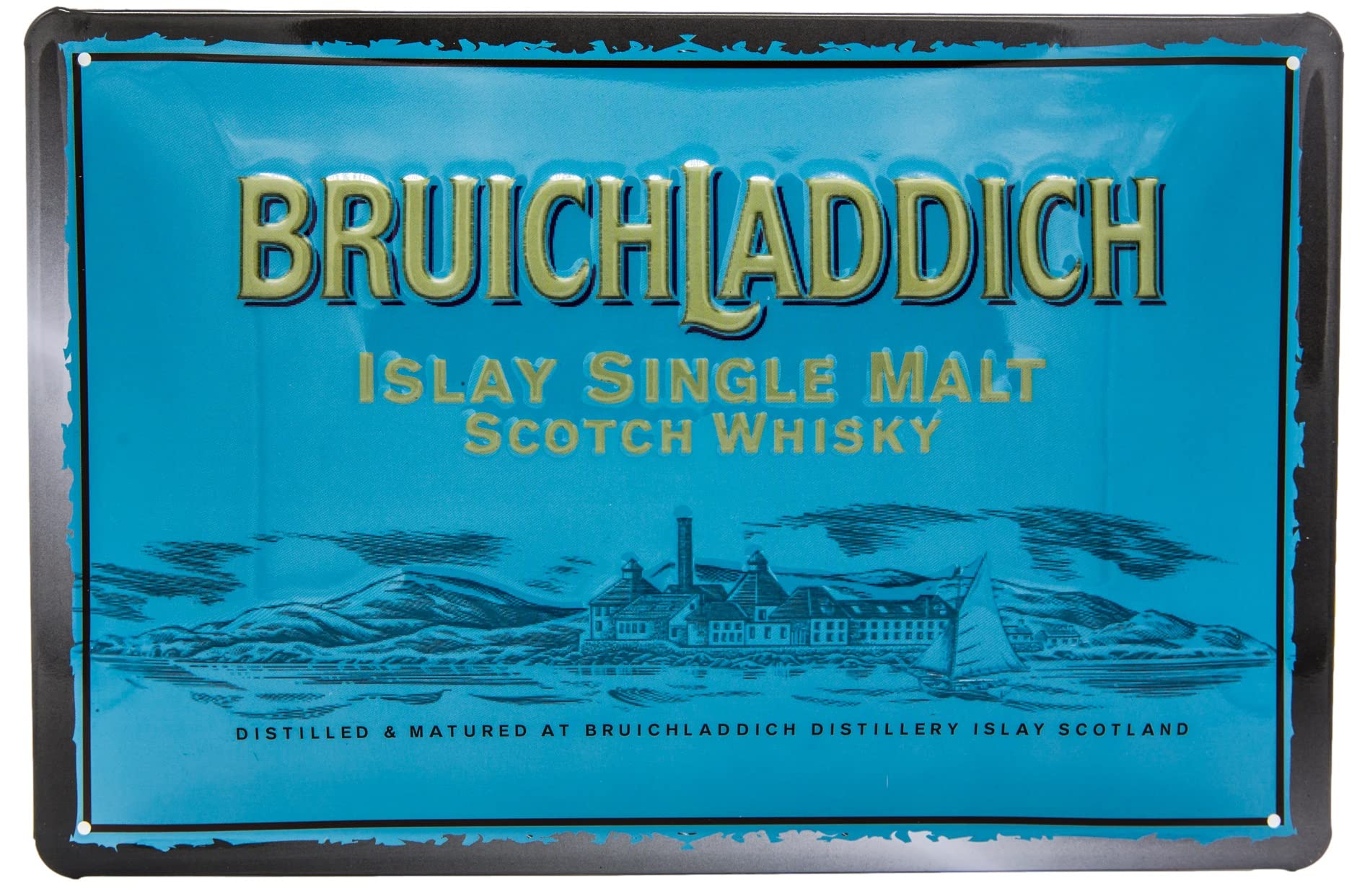 Luckylinde Bruichladdich Retro Whisky Tin Sign Suitable For Single Malt Scotch Lovers And Connoisseurs - Embossed Tin Sign For Scotland Fans, 30 X 20 Cm