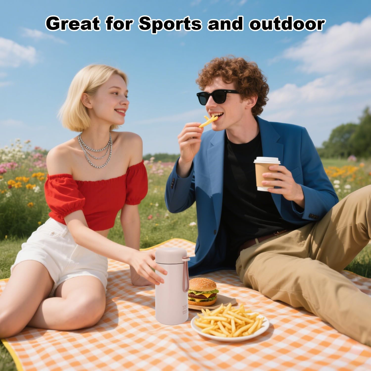 Mini Water Bottle 9oz/270ml, Small Insulated Water Bottle for Hot&Cold Drinks, Stainless Steel Vacuum Cup with Carry Handle, Matte Insulated Sport Tumbler Leak Proof for School Travel Outdoor - Image 6