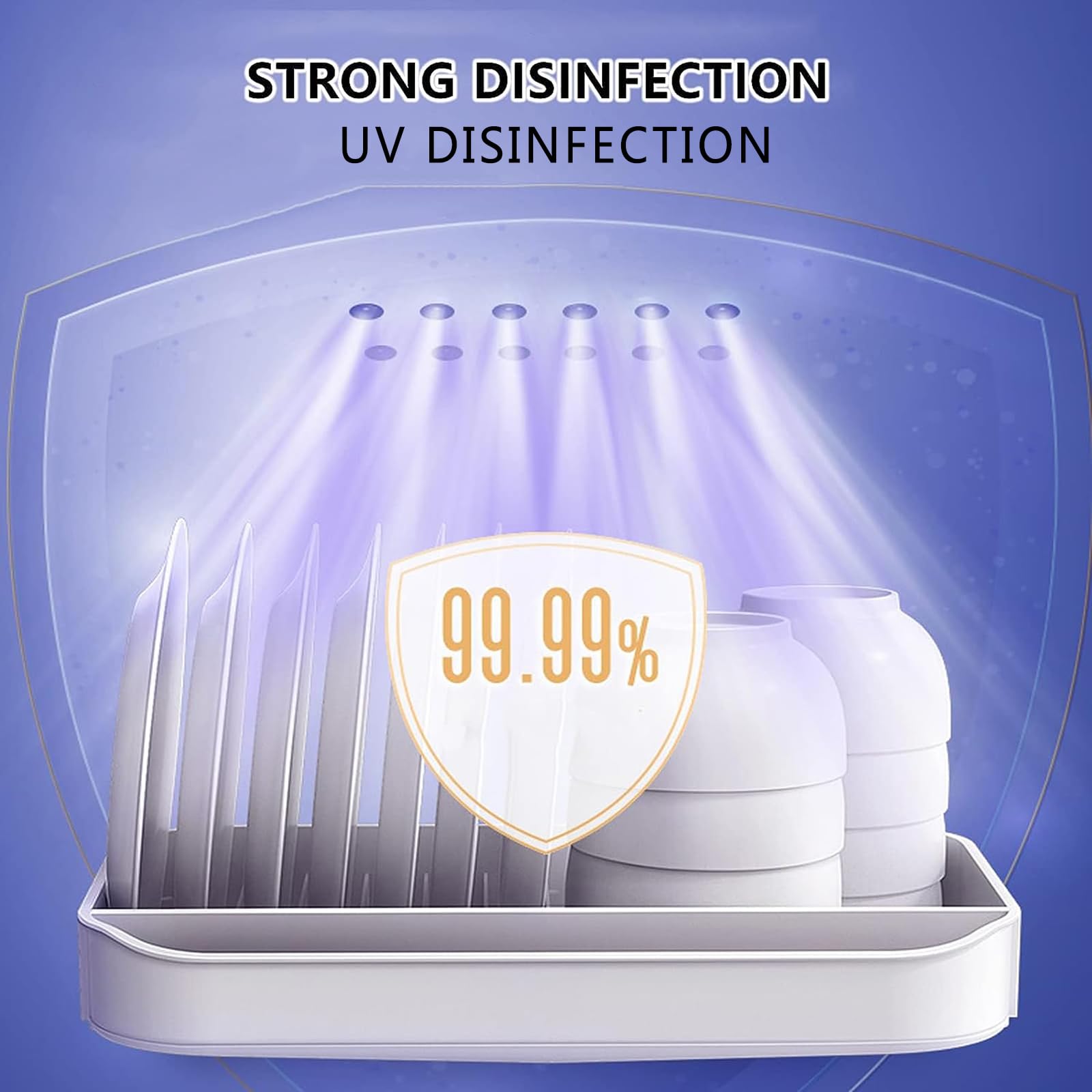 Armadietto per La Pulizia UV, Macchina Multifunzione per La Disinfezione delle Stoviglie, Ricaricabile Tramite USB E capacità di Pulizia del 99,9%, Funzionamento con Un Solo Tasto, per Casa