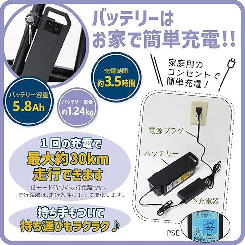 ポタリクル POT-20EBN ノーパンク電動アシスト三輪自転車 の商品画像 8
