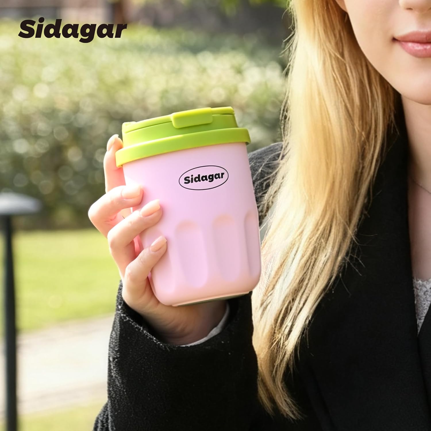 Travel Coffee Mug 10 oz Ceramic Lined Tumbler, Double Wall Stainless Steel Coffee Cup with Lid, Vacuum Spill Proof Mini Water Bottle, Insulated Thermal Mug for Home Office,Pink - Image 5